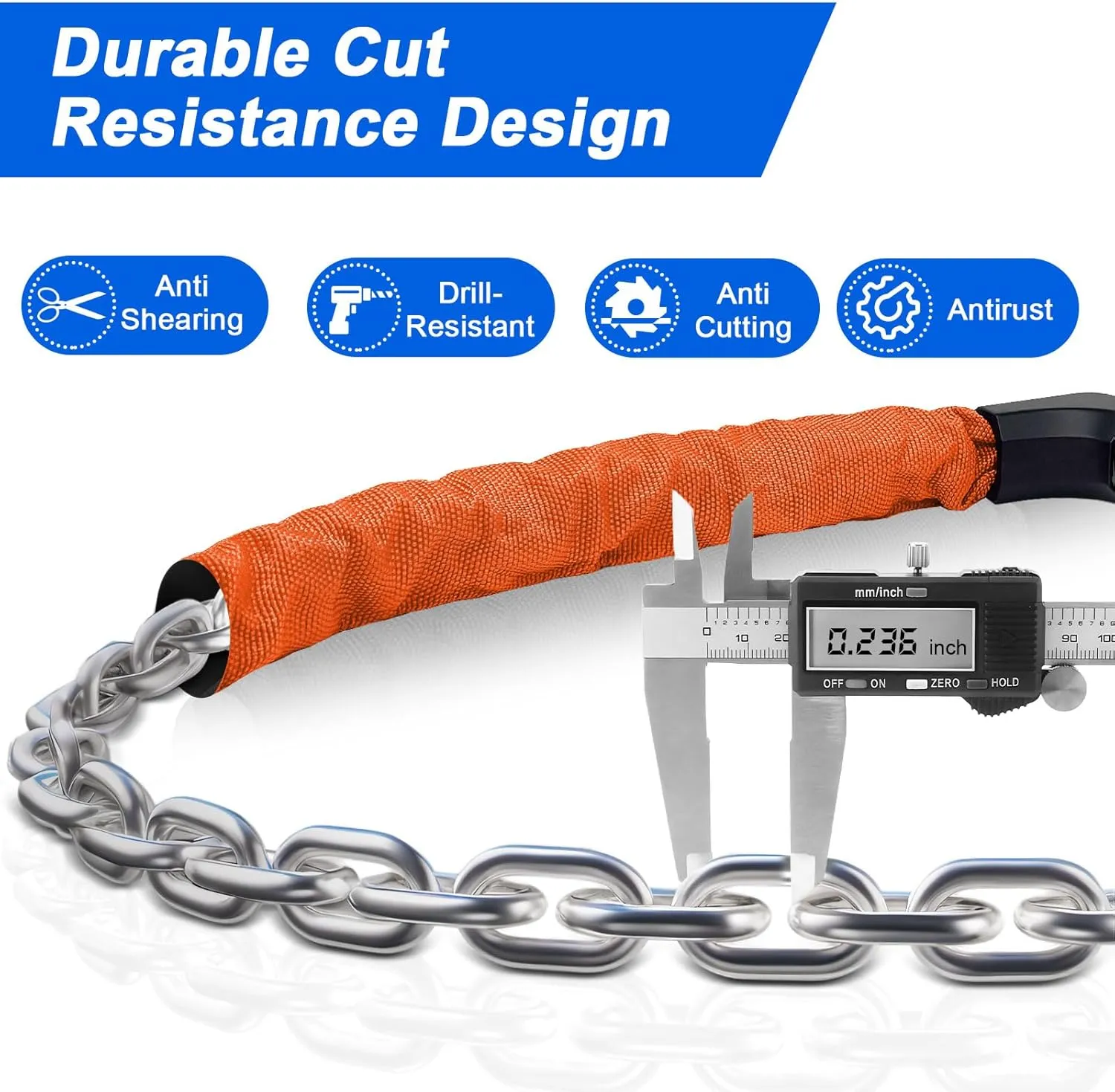 NDakter Upgrade Bike Lock, Bike Chain Lock with 2 Ways to Unlock, 4 Digit Combination Heavy Duty Anti-Theft 3.2/4.28 Ft Bicycle Lock with 2 Keys, High Security Scooter Locks for Ebike, Escooter, Door