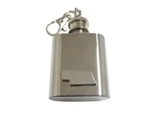 Nebraska State Map Shape 1 Oz. Stainless Steel Key Chain Flask