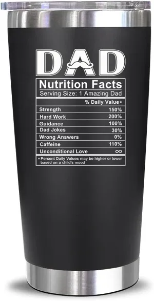 NewEleven Christmas Gift For Dad - Birthday Gifts For Dad From Daughter, Son, Kids - Husband Gifts - Birthday Present Ideas For Father, Husband, New Dad, Bonus Dad From Daughter, Son - 20 Oz Tumbler