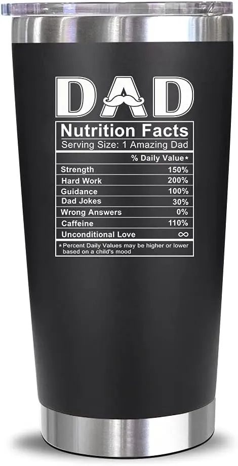 NewEleven Christmas Gift For Dad - Birthday Gifts For Dad From Daughter, Son, Kids - Husband Gifts - Birthday Present Ideas For Father, Husband, New Dad, Bonus Dad From Daughter, Son - 20 Oz Tumbler