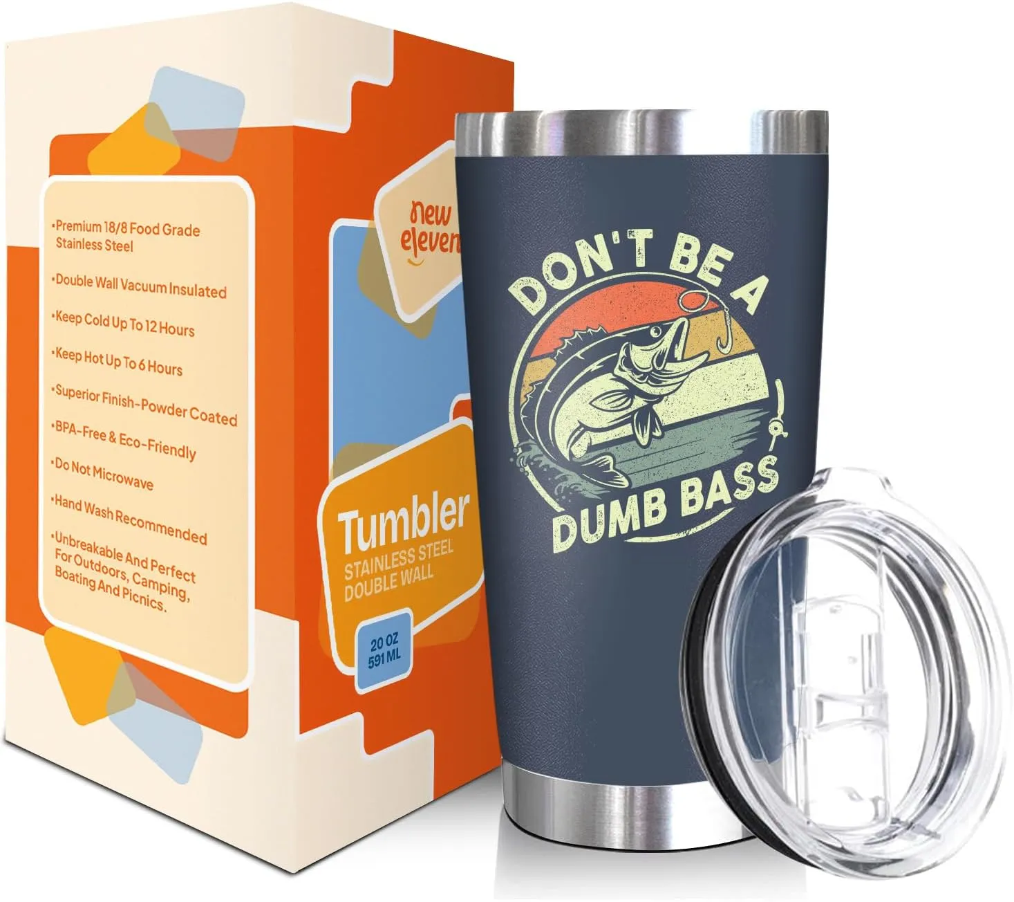 NewEleven Father Day Gifts For Him, Men - Fishing Gifts For Men, Dad, Cup Gift For Fisherman, Father - Birthday Gift For Dad, Man, Husband - 20 Oz Tumbler