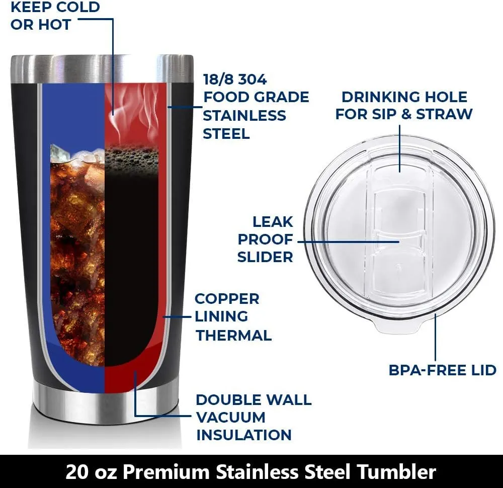 NewEleven Fathers Day Gift For Dad From Daughter, Son, Kids - Birthday Gift For Dad, Husband, Men - Best Present Idea For Father, Husband, Bonus Father From Daughter, Son, Wife - 20 Oz Tumbler