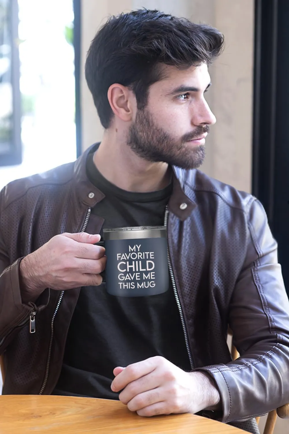 NewEleven Fathers Day Gift For Dad, Men - Funny Birthday Gifts For Father, Husband - Gifts For Father, New Dad, Bonus Papa, Husband, Uncle From Daughter, Son Mug with Lid - 14 Oz Tumbler