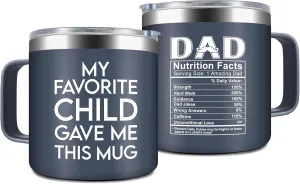 NewEleven Fathers Day Gift For Dad, Men - Funny Birthday Gifts For Father, Husband - Gifts For Father, New Dad, Bonus Papa, Husband, Uncle From Daughter, Son Mug with Lid - 14 Oz Tumbler