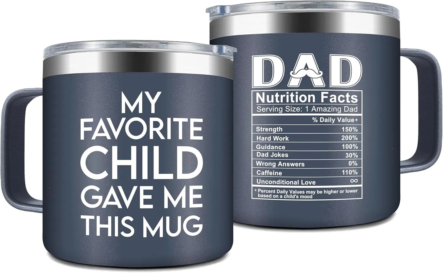 NewEleven Fathers Day Gift For Dad, Men - Funny Birthday Gifts For Father, Husband - Gifts For Father, New Dad, Bonus Papa, Husband, Uncle From Daughter, Son Mug with Lid - 14 Oz Tumbler
