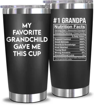 NewEleven Fathers Day Gift For Grandpa - Grandpa Gifts From Granddaughter, Grandson - Unique Birthday Present Ideas For Grandfather, New Granddad, Promoted To Granddad, Grandchildren - 20 Oz Tumbler