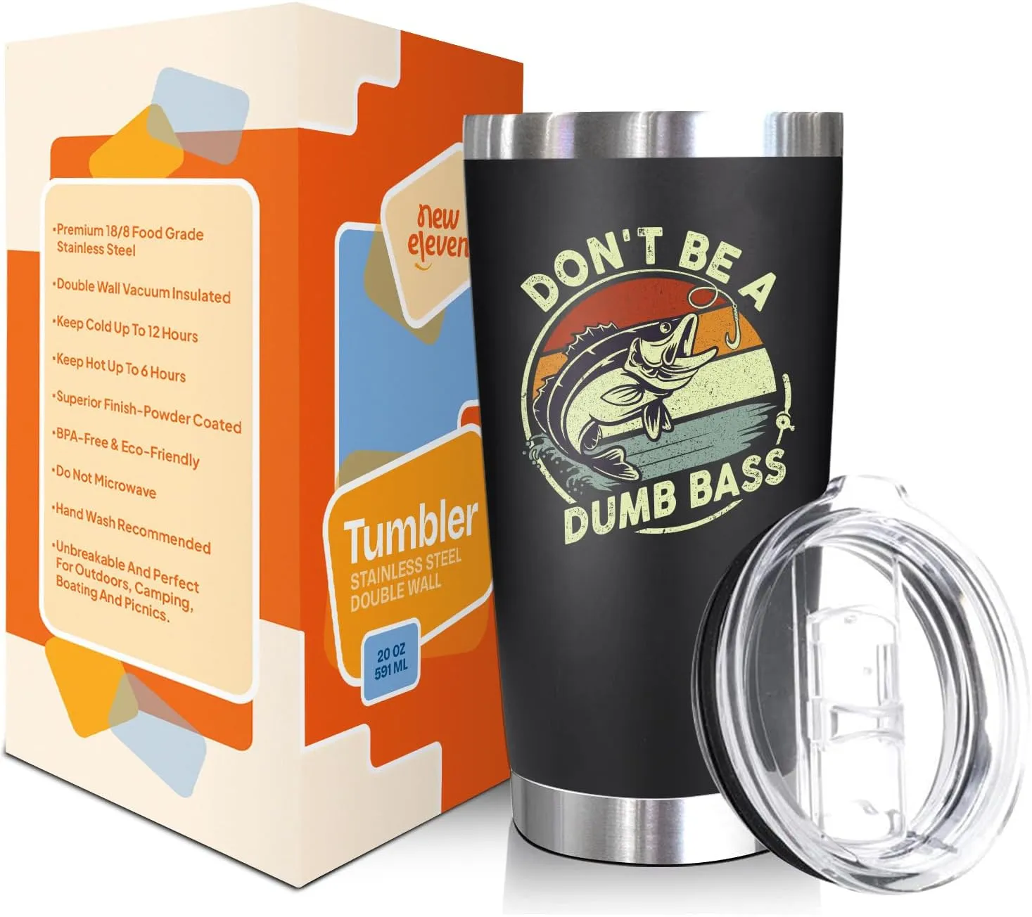 NewEleven Fathers Day Gift For Him - Fishing Gifts For Men, Dad For Fisherman, Father - Birthday Present For Dad, Men, Husband - 20 Oz Tumbler