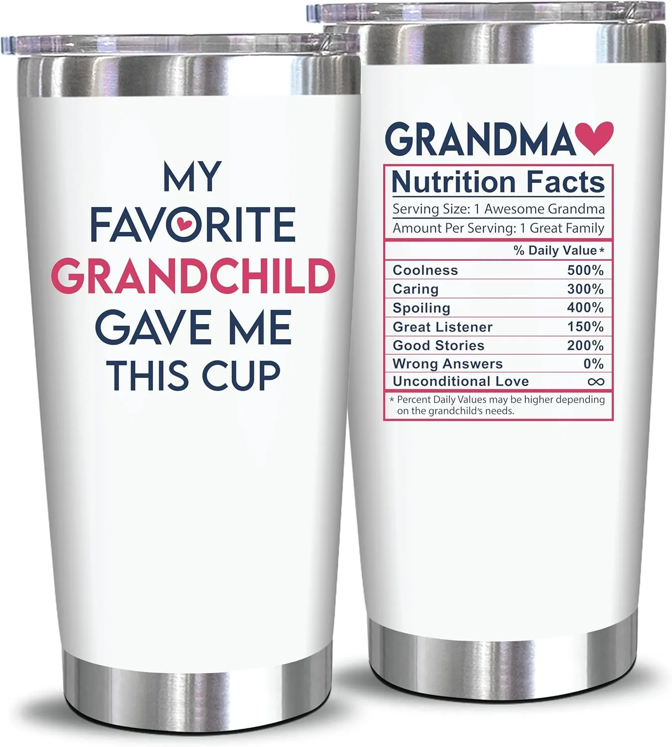 NewEleven Mothers Day Gifts For Grandma - Grandma Gifts From Granddaughter, Grandson - Birthday Gift For Grandmother, Nana, Gigi, Mimi, Grammy From Grandchildren, Grandchild - 20 Oz Tumbler
