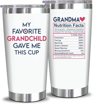 NewEleven Mothers Day Gifts For Grandma - Grandma Gifts From Granddaughter, Grandson - Birthday Gift For Grandmother, Nana, Gigi, Mimi, Grammy From Grandchildren, Grandchild - 20 Oz Tumbler