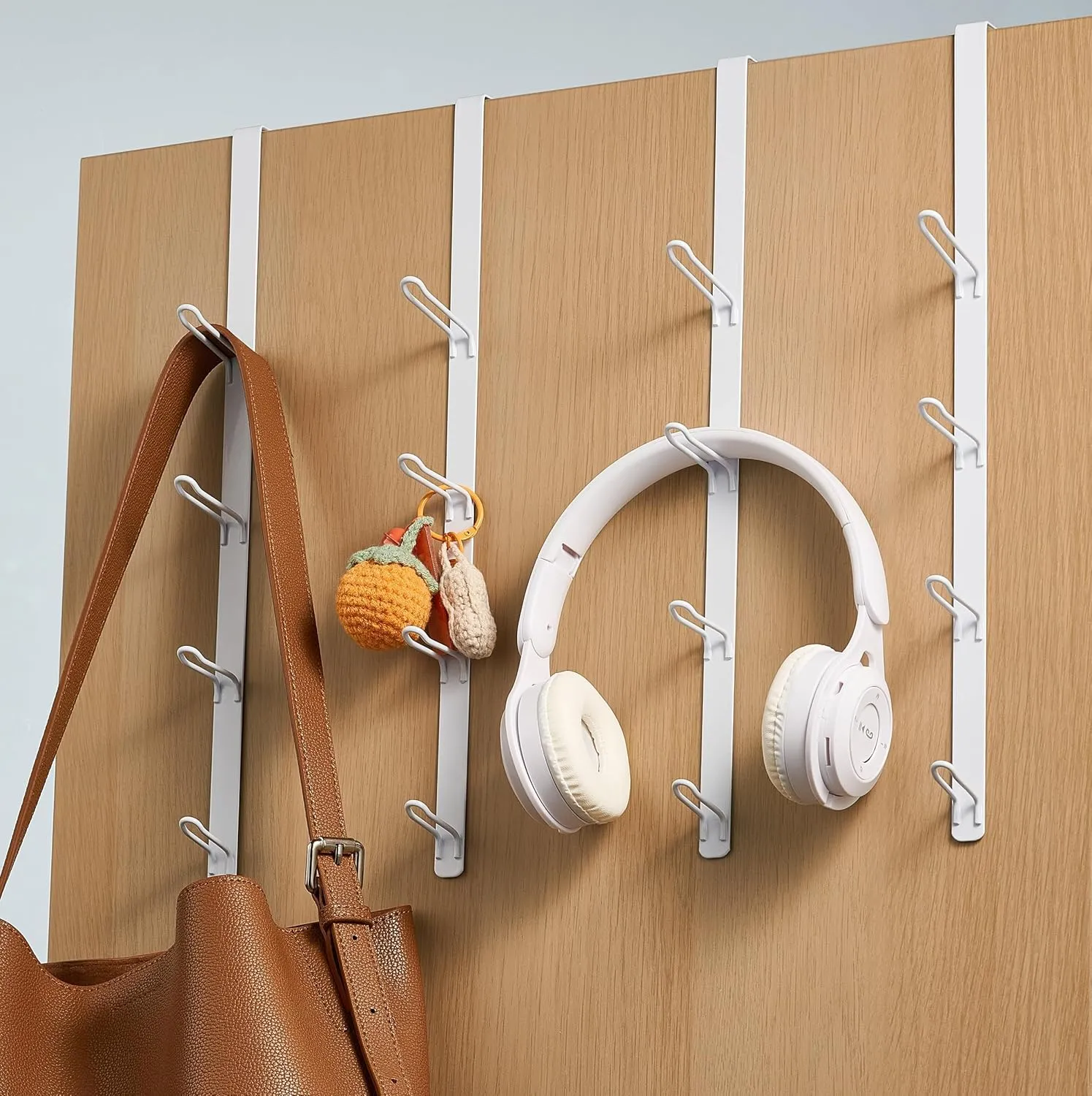 niffgaff Over Door Towel Hooks: Space-Saving Overdoor Hanger Hook for Towels, Clothes, Coats – Vertical Storage Door Hook Organizer, Heavy-Duty Towel Hanger for Bathroom & Closet, White, 4pcs