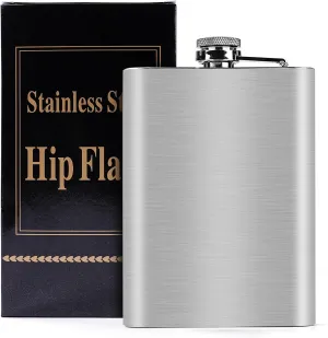 Nikou 8 Oz Flask for Men, Portable Leakproof Hip Bottle, Leakproof Stainless Steel Flask with Funnel, Ideal for Camping and Gifting