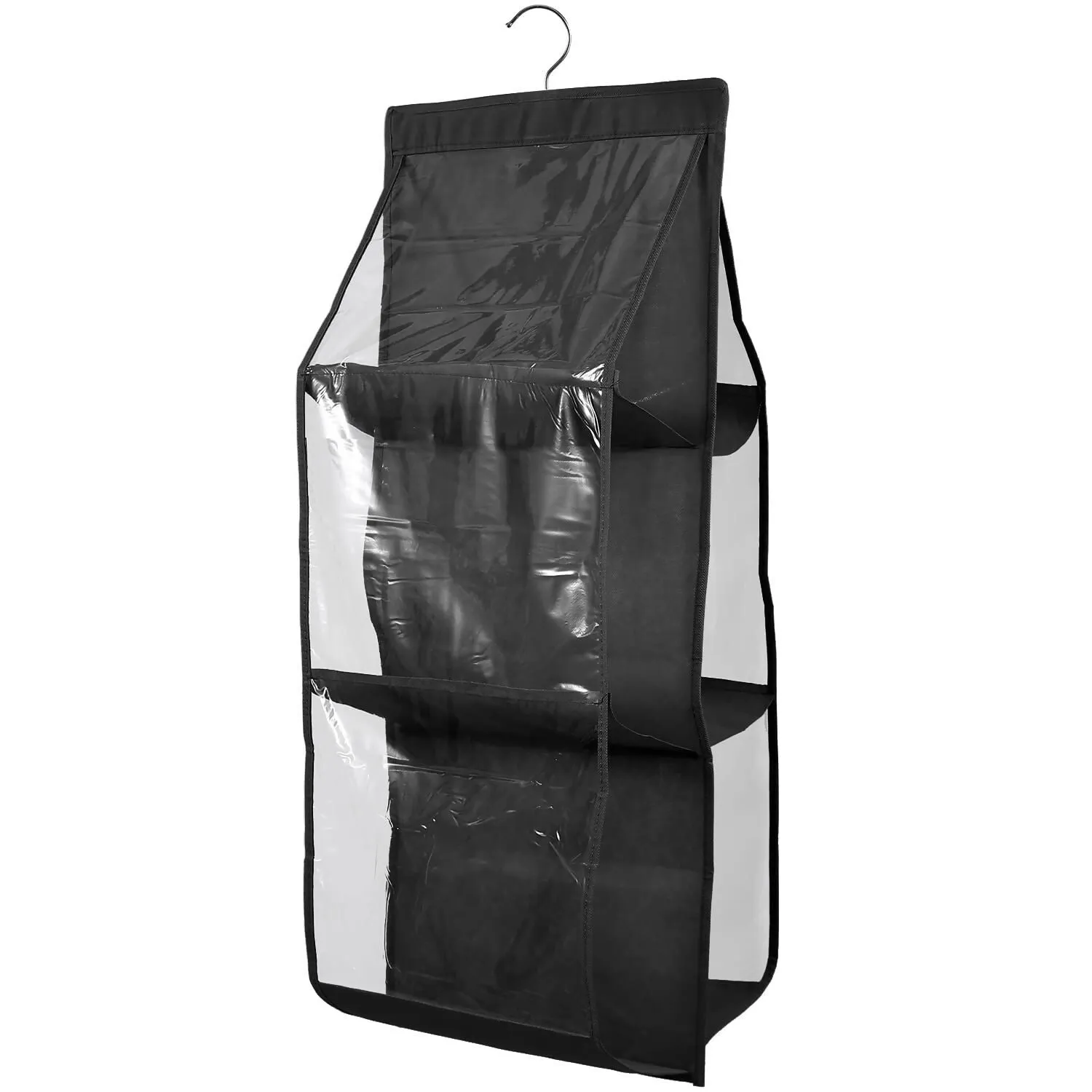 Non-Woven 6-Pocket Foldable Hanging Purse Organizer (Multi Colors, Pack Of 2)