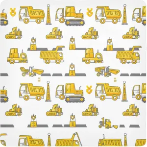 ODAWA Construction Vehicles Self Adhesive Cloth 17.7X17.7 Inch Makeup Wrap Cloth Bag Portable Cosmetic Bag for Travelling