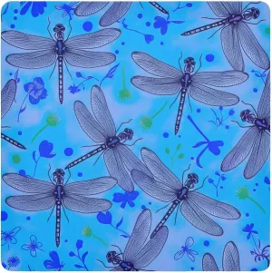 ODAWA Lens Protector Wrapper 17.7 In, Dragonflies Blue Daisies Travel Makeup Bag Organizer, Easy-Storage Magic Cloths for Camera