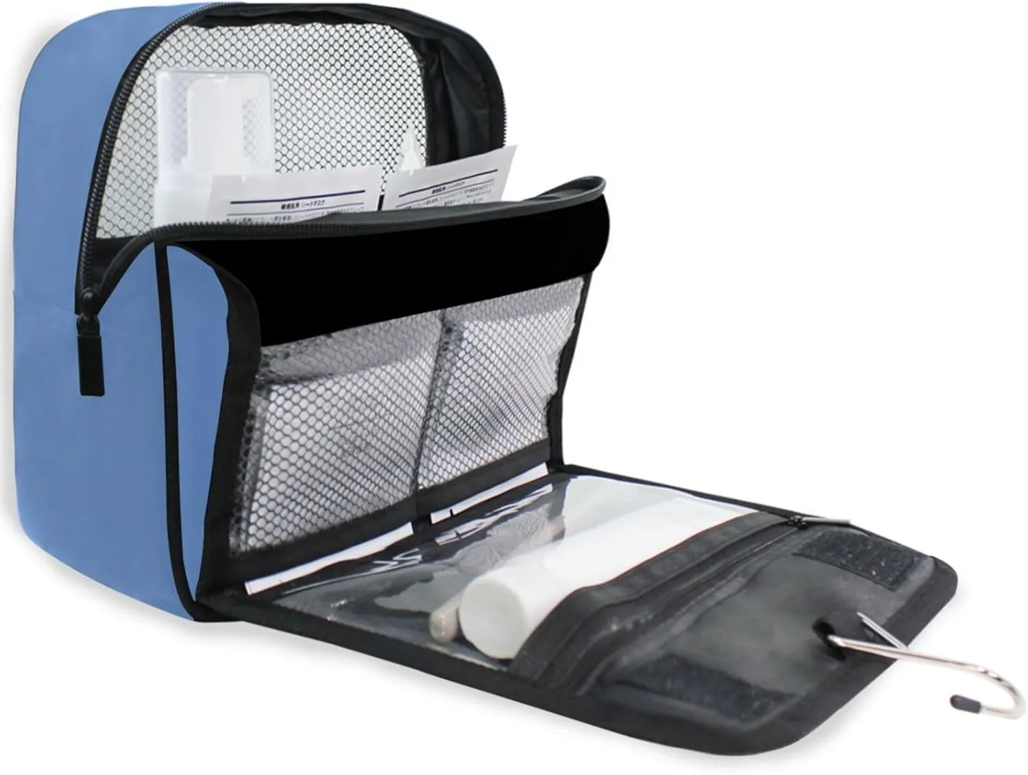 ODAWA Multi Compartment Toiletry Cosmetic Bag Pale Denim Waterproof Toiletries Bag