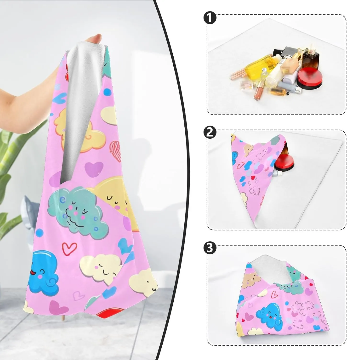 ODAWA Self Adhesive Cloth 17.7"x17.7" Colorful Cartoon Clouds Anti-scratch Lens Camera Wrap Anti Scratch Equipment Wrap Storage Pouch