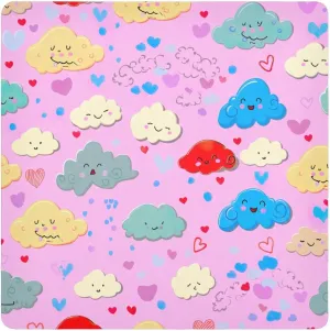 ODAWA Self Adhesive Cloth 17.7"x17.7" Colorful Cartoon Clouds Anti-scratch Lens Camera Wrap Anti Scratch Equipment Wrap Storage Pouch