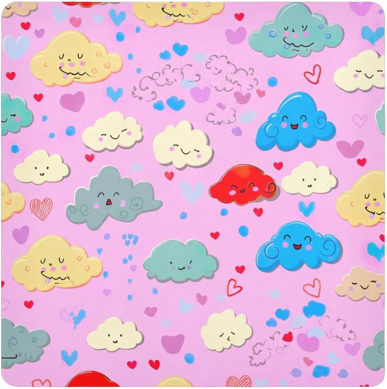 ODAWA Self Adhesive Cloth 17.7"x17.7" Colorful Cartoon Clouds Anti-scratch Lens Camera Wrap Anti Scratch Equipment Wrap Storage Pouch