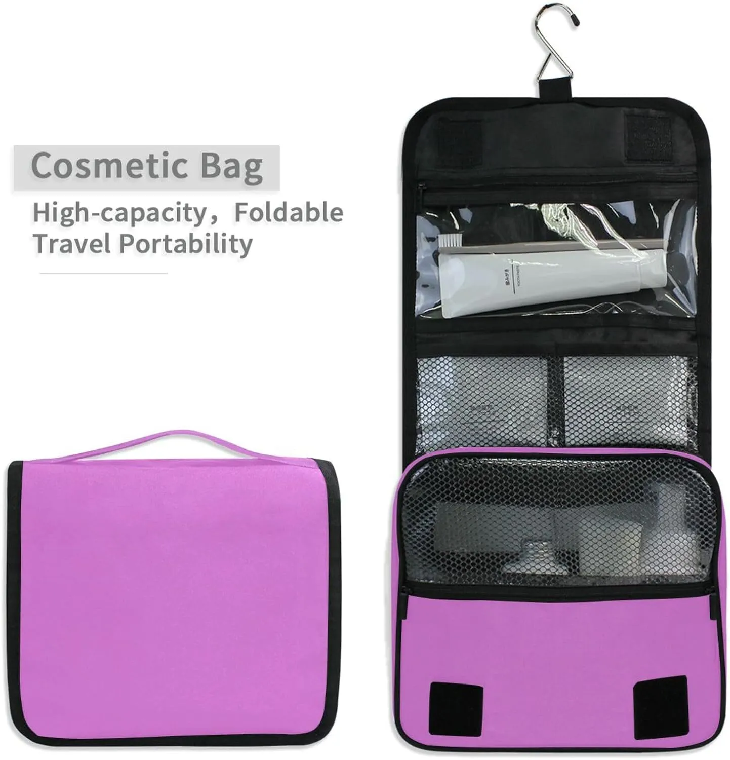 Orchid Toiletry Bags Makeup Organizer with Hook Portable Travel Toiletry Organizer Bag