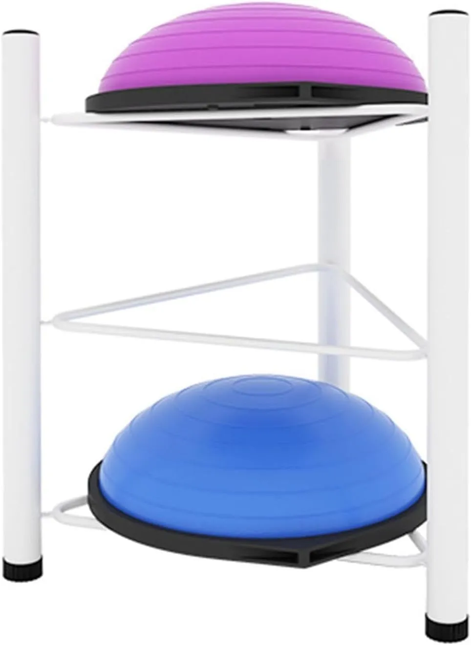 Organizer Rack Home Gym Exercise Ball Storage Rack - Stability Yoga Half Balance Balls Organizer for Bosu Slam Bowling Medicine Balls, 0.7m 1.3m 1.6m 1.9m Tall Home Gym Equipment Floor Stand Holder