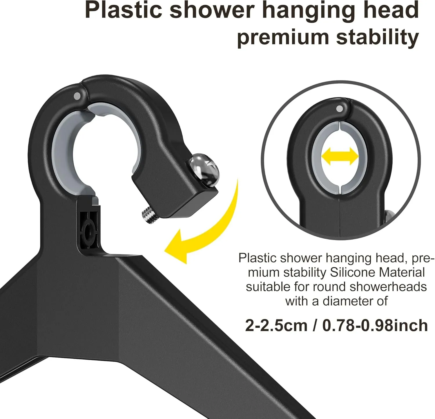 Orimade Adjustable Anti-Slip Hanging Shower Caddy Over Shower Head,Rustproof Bathroom Hanging Shower Organizer with 4 Hooks for Razor,No Drilling Shower Shelves Storage Rack,Black 4 Tier