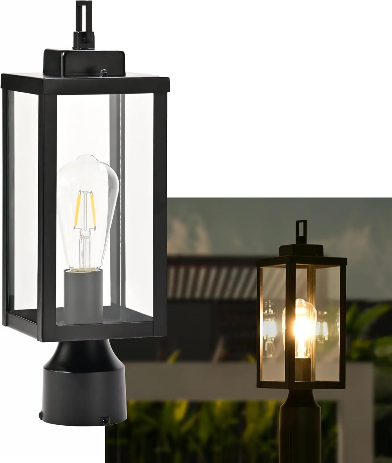 Outdoor Post Light Anti-Rust Lamp Post Light Fixture Waterproof Exterior Lighting Lamp Post Outdoor Pole Light for Yard Pathway Driveway Fence