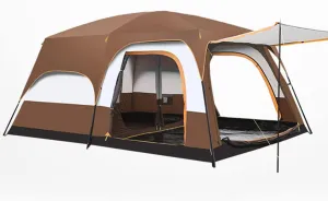 Outdoor Tent Sun Shelter for Camping,5-8 Man Tent with Moisture Pad,Instant Cabin Tent Double Layer Family Shelter Perfect for Camping and Festivals (Color : Brown)