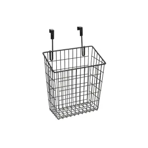 Over The Cupboard Wired Basket Organizer Black|Panier d’organisation en grillage noir à accrocher à l'armoire