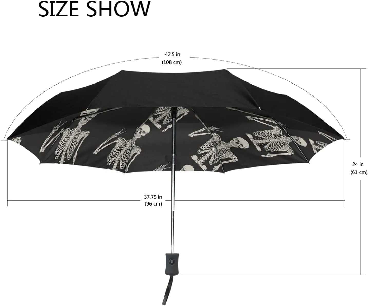 Oyihfvs Auto Open/Close Folding Umbrella, Strong Inner Print Travel Rain Umbrella, Portable Automatic Compact Sun Parasol with UV Protection