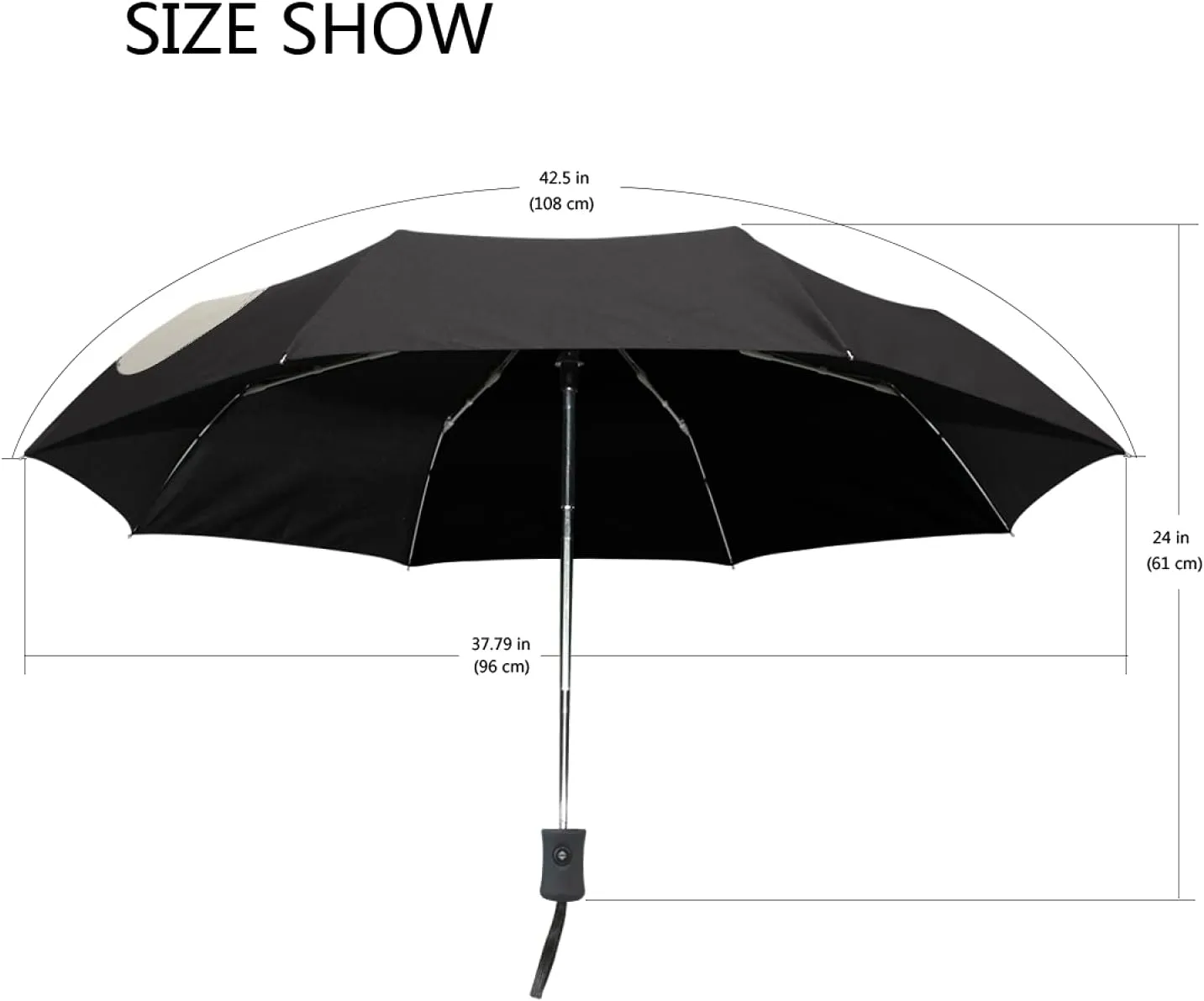 Oyihfvs Auto Open/Close Folding Umbrella, Strong Lightweight Travel Rain Umbrella, Portable Automatic Compact Sun Parasol with UV Protection