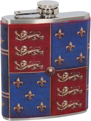 Pacific Giftware Medieval Portable Stainless Steel and PU Hip Flask 7 Ounces Capacity