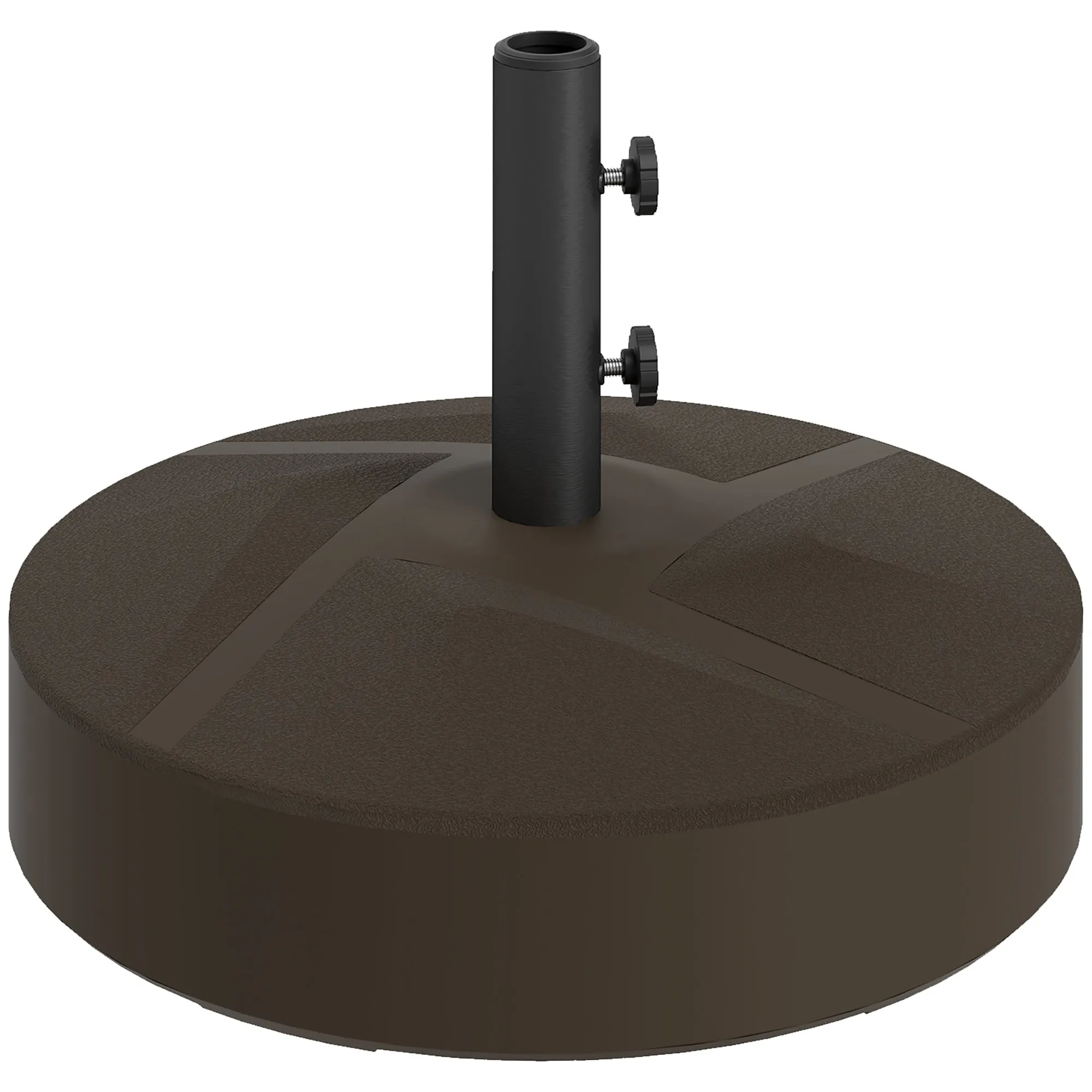 Patio Umbrella Base Holder, Heavy Duty Outdoor Umbrella Stand Base, Filled Up to 66lbs with Stand or 55lbs with Water for Garden, Poolside, Brown