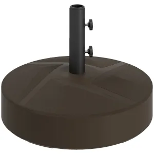 Patio Umbrella Base Holder, Heavy Duty Outdoor Umbrella Stand Base, Filled Up to 66lbs with Stand or 55lbs with Water for Garden, Poolside, Brown