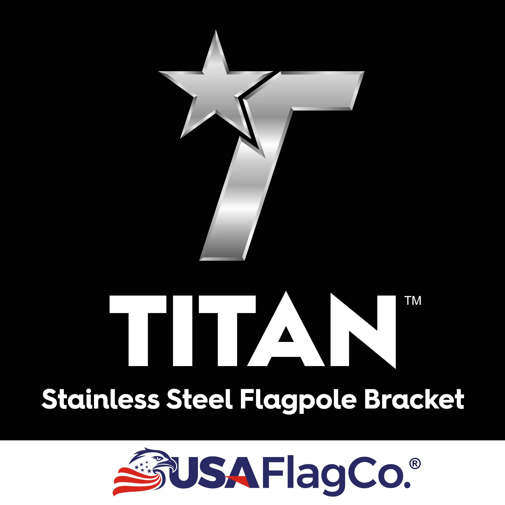 PATRIOT™ Flag Pole and TITAN™ Bracket Kit - Vivid White (6ft, 1" Diameter)