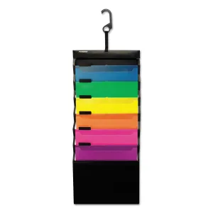 Pendaflex® Desk Free Hanging Organizer With Case, 1" Expansion, 6 Sections, Buckle Closure, Letter Size, Black