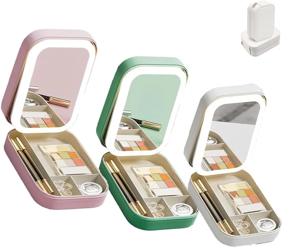 Periodicali Makeup Mirror,Periodicali Travel Makeup Mirror with Lights,Foldable with Led Fill Light (D)