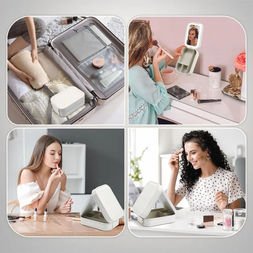 Periodicali Makeup Mirror,Periodicali Travel Makeup Mirror with Lights,Foldable with Led Fill Light (D)