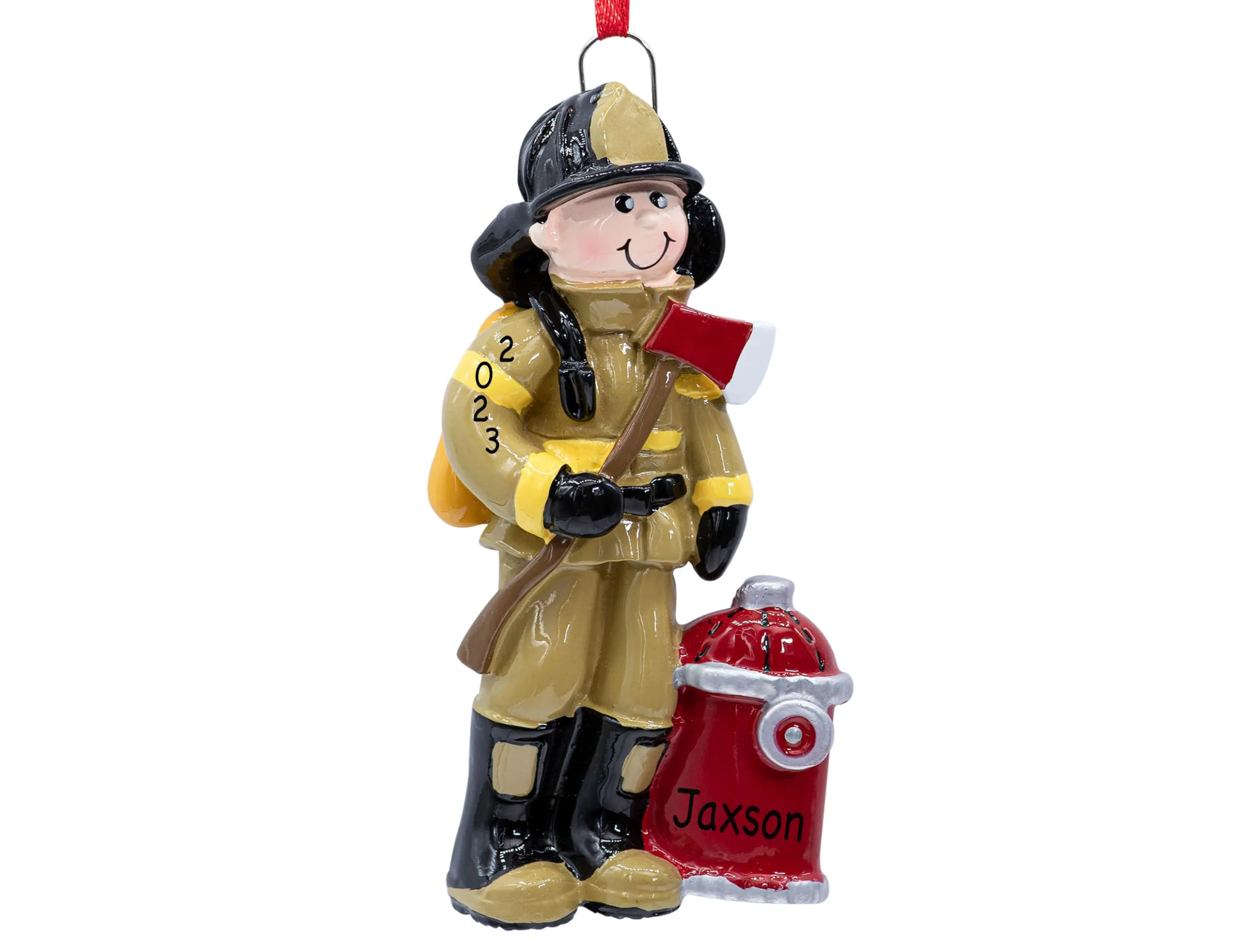 Personalized Fireman Christmas Ornament - Firefighter with Axe