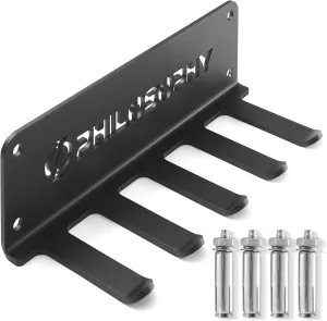 Philosophy Gym Accessory Rack Organizer, 5 Prong, Wall Mounted Multi-Purpose Workout Equipment Storage