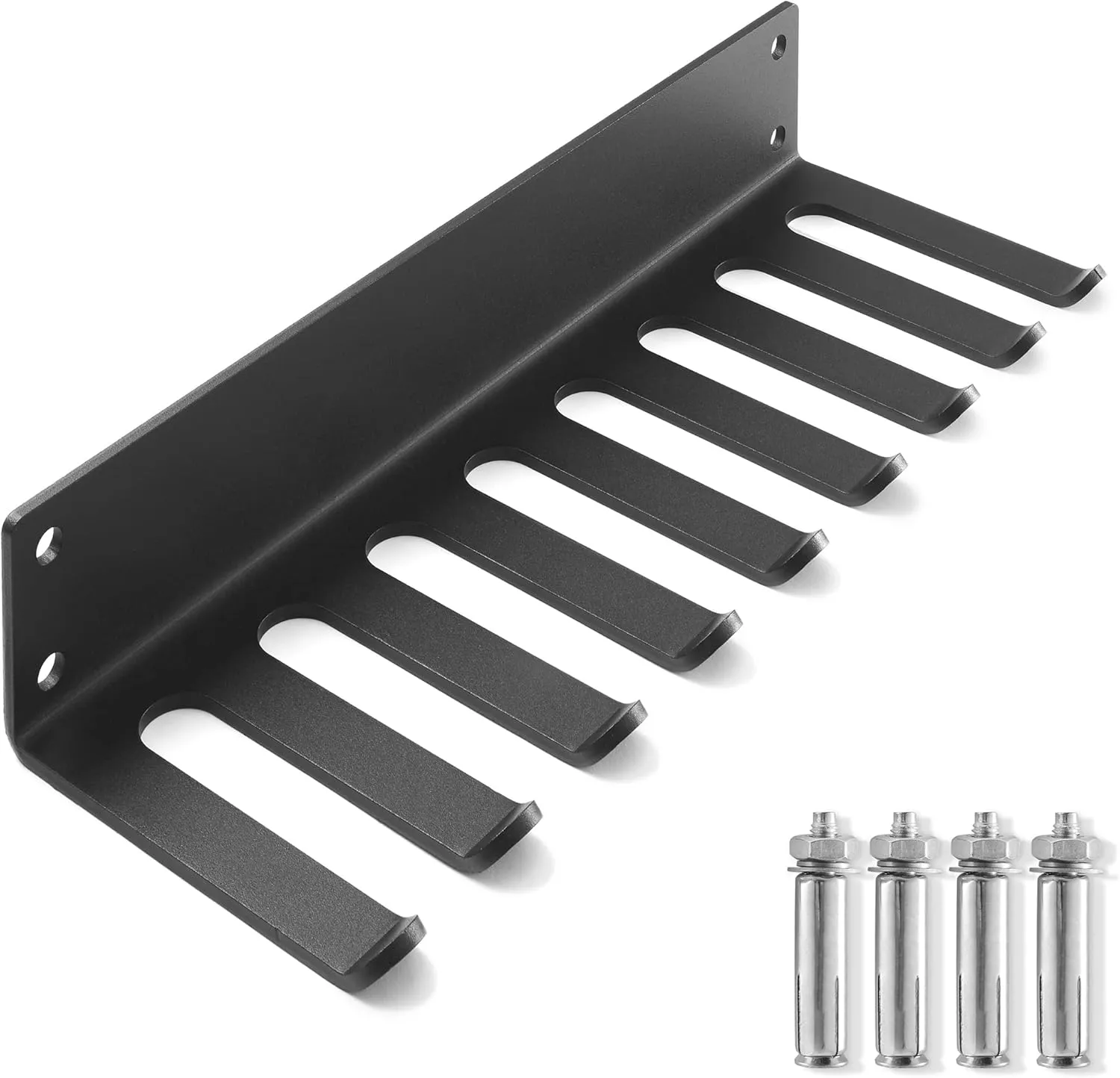Philosophy Gym Accessory Rack Organizer, 9 Prong, Wall Mounted Multi-Purpose Workout Equipment Storage