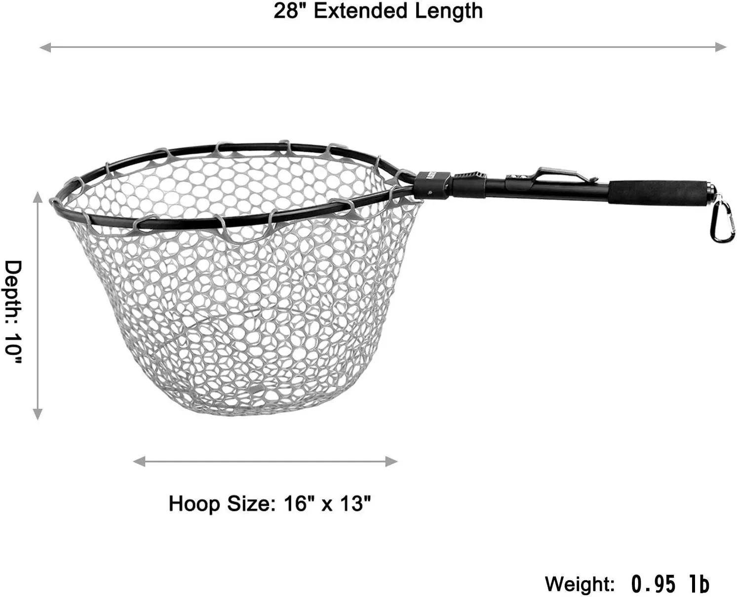PLUSINNO Fly Fishing Net, Bass Trout Landing Net, Folding Fishing Nets Fresh Water, Safe Fish Catching or Releasing