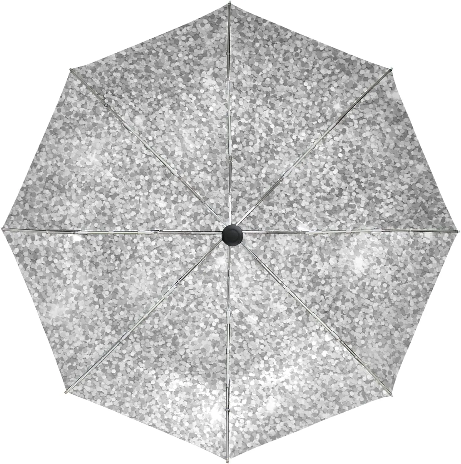 Poeticcity Auto Open/Close Folding Umbrella, Strong Inner Print Travel Rain Umbrella, Portable Automatic Compact Anti-UV Sun Parasol