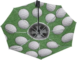 Poeticcity Auto Open/Close Folding Umbrella, Strong Inner Print Travel Rain Umbrella, Portable Automatic Compact Anti-UV Sun Parasol