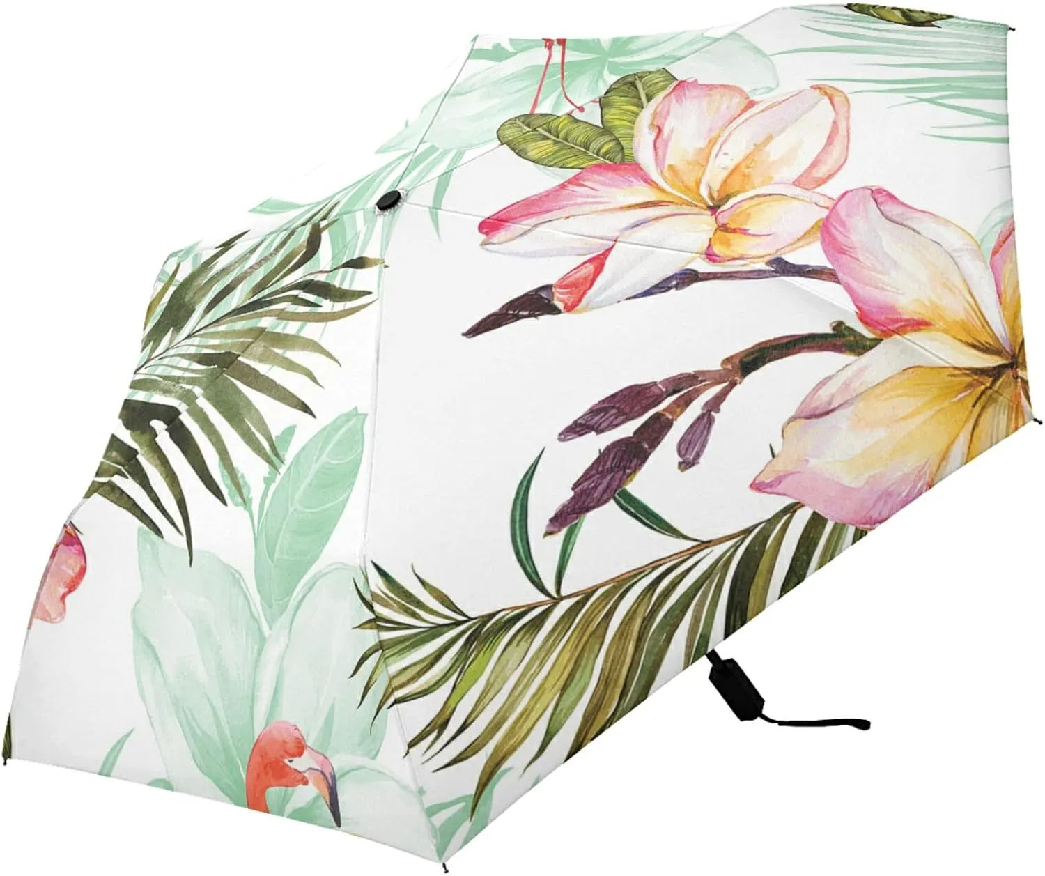 Poeticcity Folding Umbrella, Anti-UV 3 Folds Lightweight Parasol, Compact Windproof Strong Umbrellas for Car Travel Sun & Rain