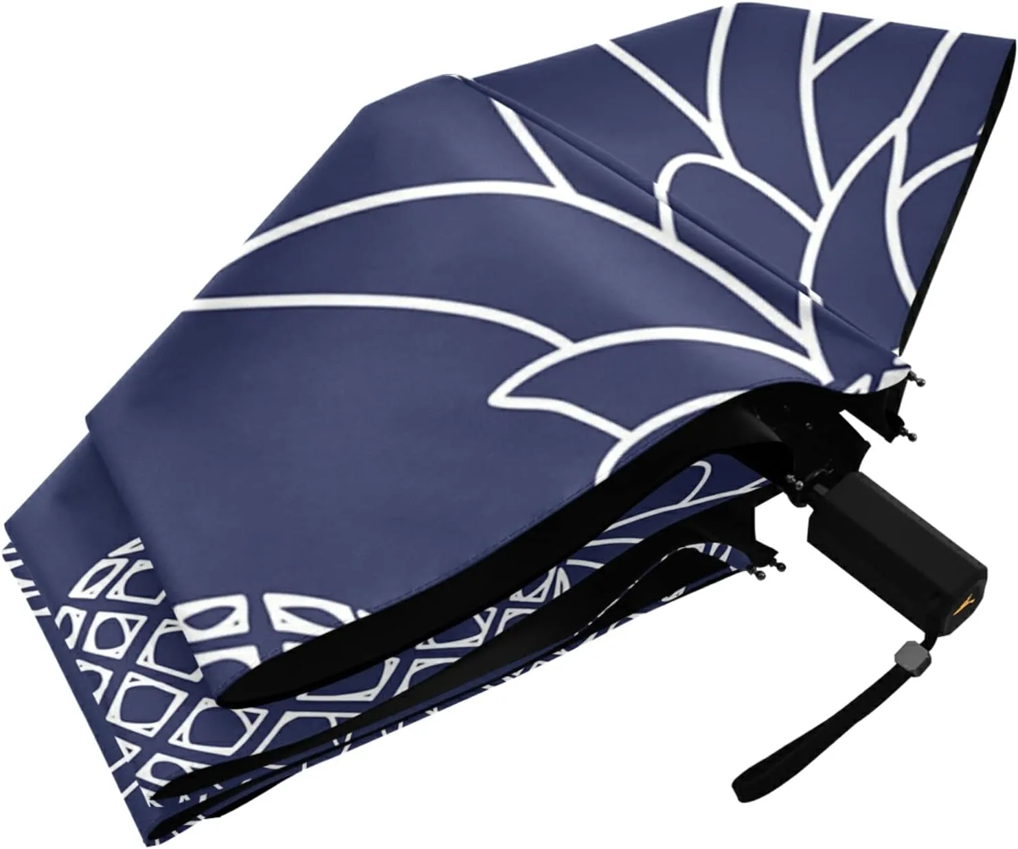Poeticcity Folding Umbrella, Anti-UV 3 Folds Lightweight Parasol, Compact Windproof Strong Umbrellas for Car Travel Sun & Rain