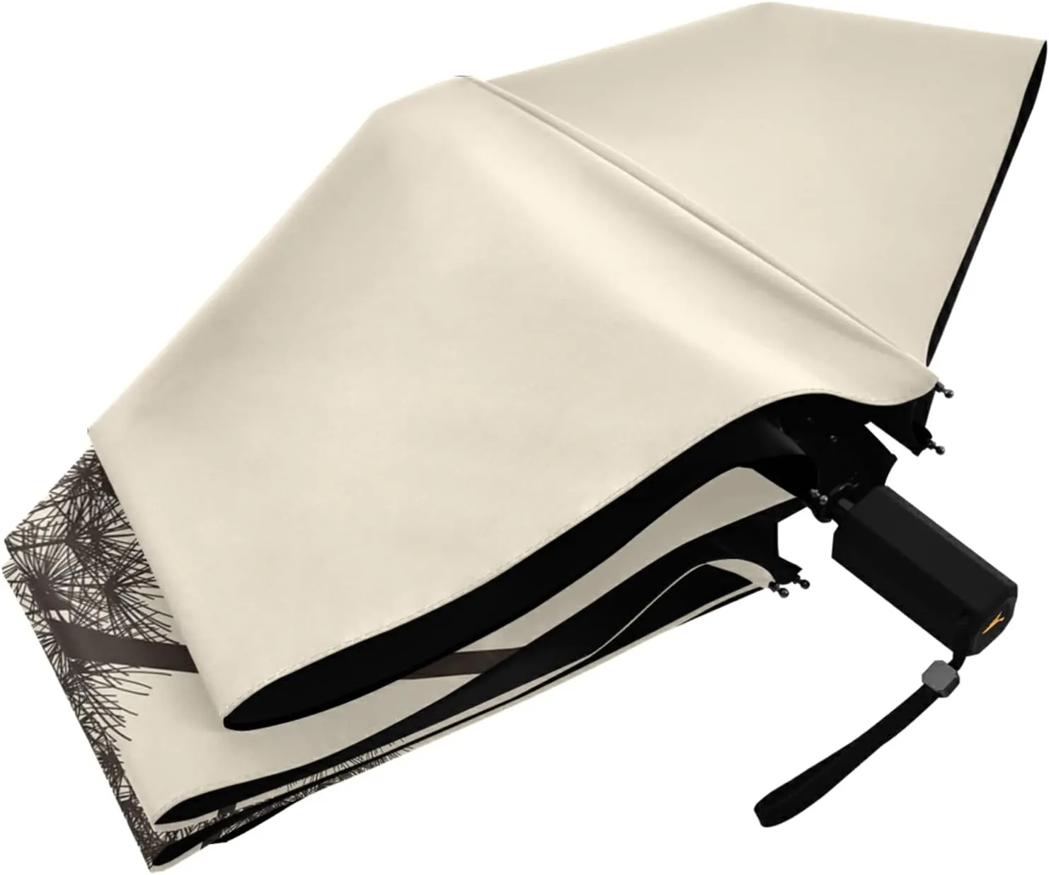 Poeticcity Folding Umbrella, Anti-UV 3 Folds Lightweight Parasol, Compact Windproof Strong Umbrellas for Car Travel Sun & Rain