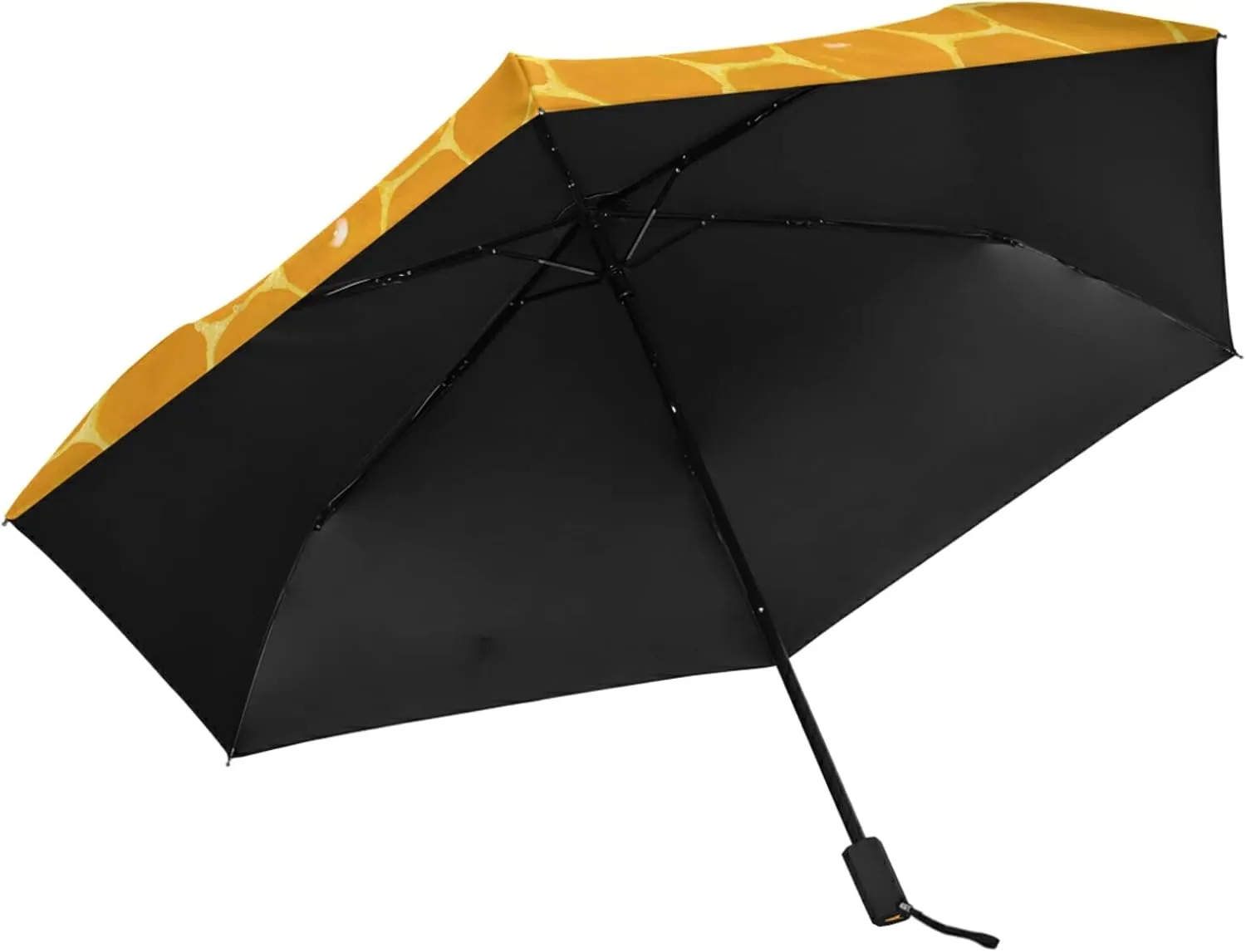 Poeticcity Folding Umbrella, Anti-UV 3 Folds Lightweight Parasol, Compact Windproof Strong Umbrellas for Car Travel Sun & Rain