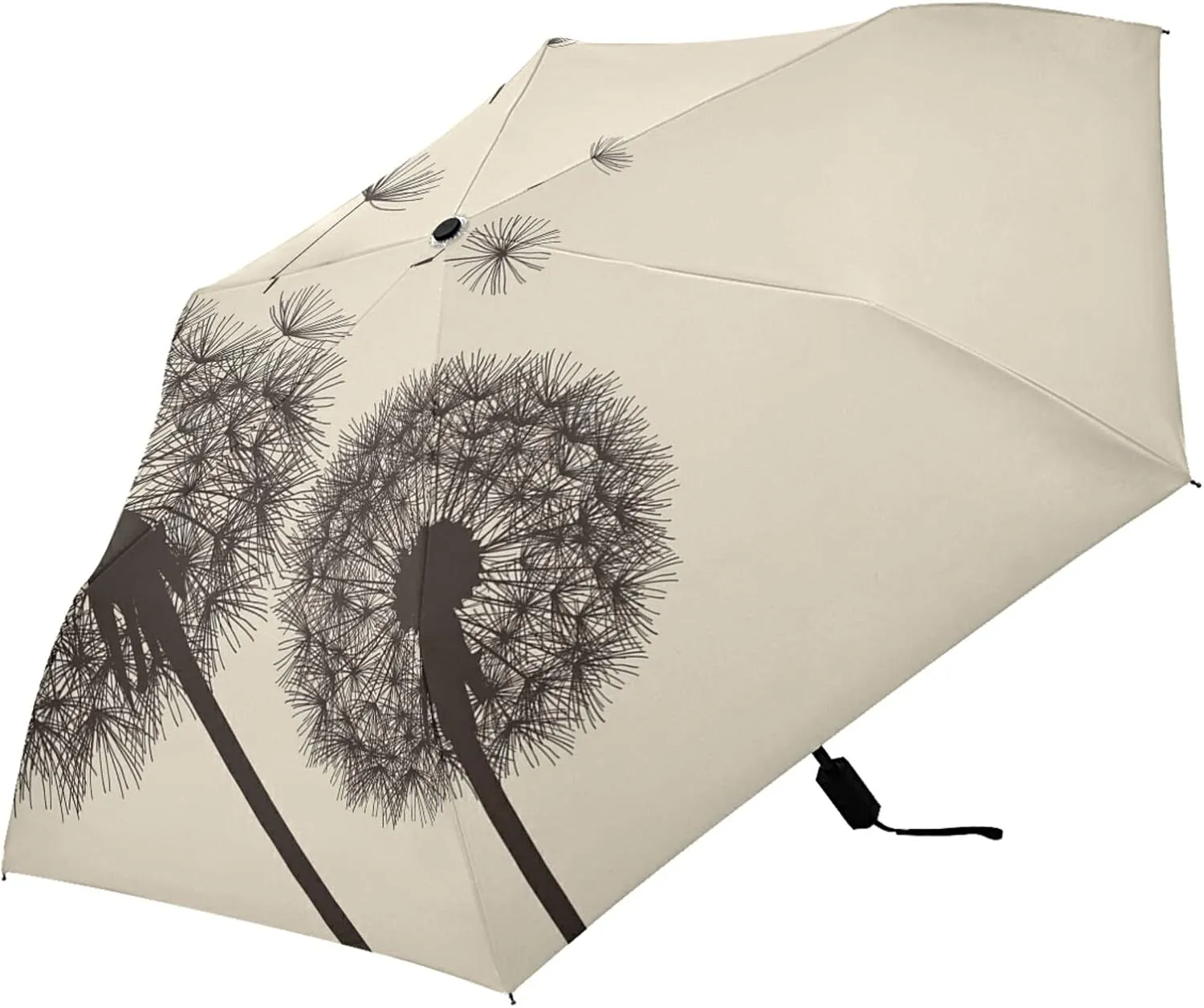 Poeticcity Folding Umbrella, Anti-UV 3 Folds Lightweight Parasol, Compact Windproof Strong Umbrellas for Car Travel Sun & Rain