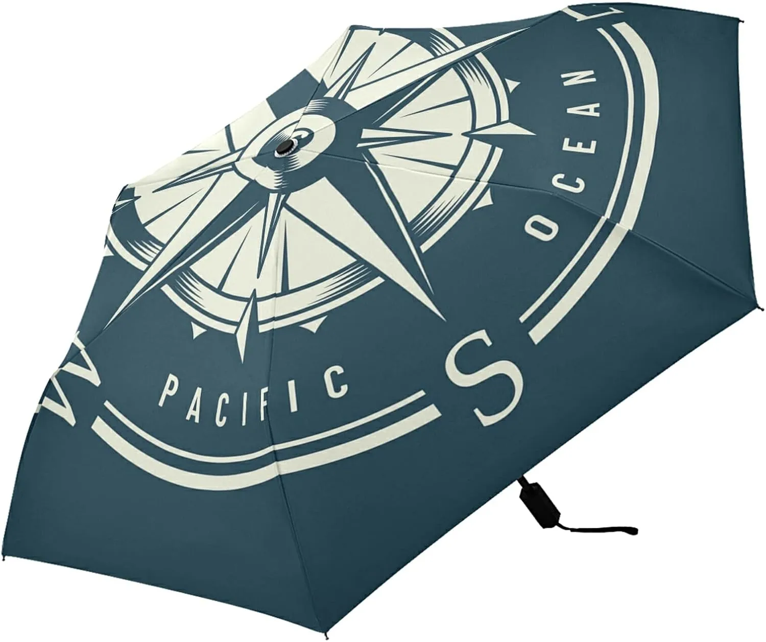 Poeticcity Folding Umbrella, Anti-UV 3 Folds Lightweight Parasol, Compact Windproof Strong Umbrellas for Car Travel Sun & Rain