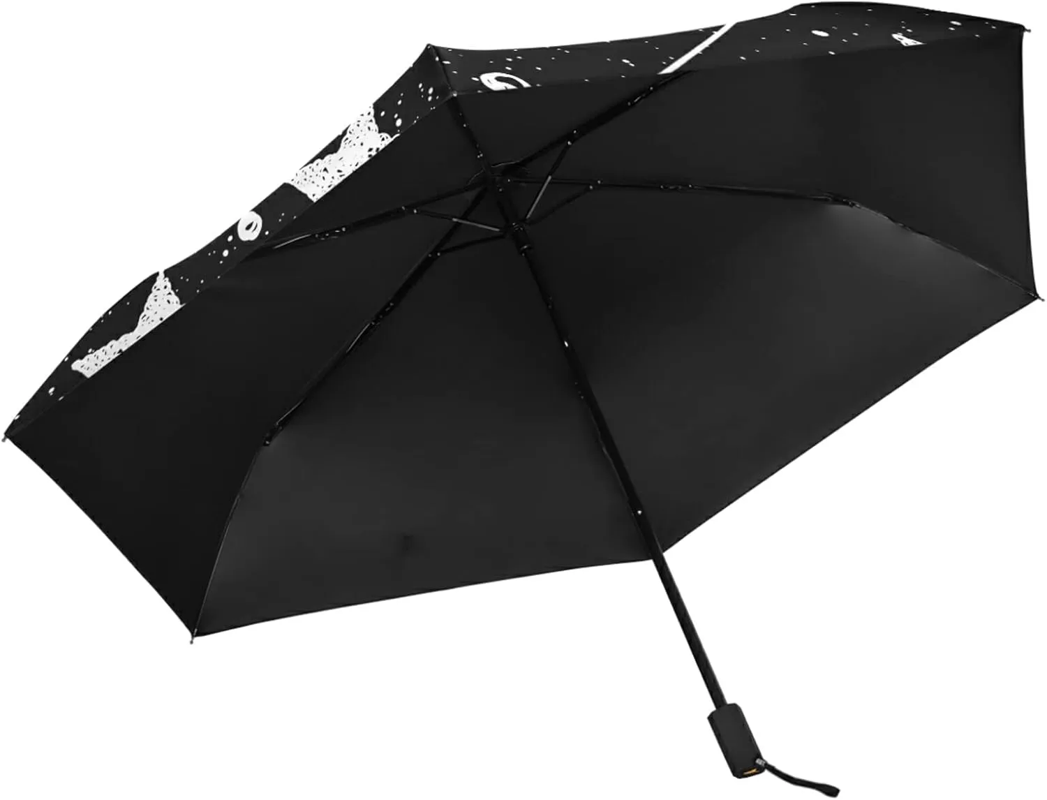 Poeticcity Folding Umbrella, Anti-UV 3 Folds Lightweight Parasol, Compact Windproof Strong Umbrellas for Car Travel Sun & Rain